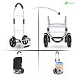VOUNOT - Chariot de course pliable aluminium 2 roues noir - vignette