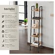 TECTAKE - Étagère échelle Bois clair industriel, Chêne Sonoma - vignette