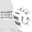 EMUCA - Kit de cadre modulaireKit de Zero avec matériel de fixation murale, Aluminium et Zamak, Peint gris pierre - vignette