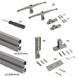EMUCA - Kit de cadre modulaireKit de Zero avec matériel de fixation murale, Aluminium et Zamak, Peint gris pierre - vignette