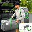 VOUNOT - Lot de 5 sacs de demenagement grand format avec sangles et poignee gris - vignette