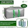 VOUNOT - Lot de 5 sacs de demenagement grand format avec sangles et poignee gris - vignette