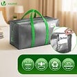 VOUNOT - Lot de 5 sacs de demenagement grand format avec sangles et poignee gris - vignette
