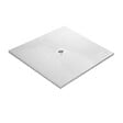 MARMOX - Receveur résine U-Tile blanc imitation ardoise - grille carrée centrée - vignette