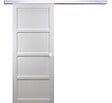 GD MENUISERIES - Porte Coulissante Tamera blanc 4 panneaux H204 x L63 cm, Rail Alu, Coquilles blanc - vignette