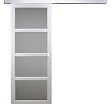 GD MENUISERIES - Porte Coulissante Tana Blanc Vitrée H204 X L93 cm, Rail Alu, Coquilles Blanc - vignette