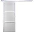 GD MENUISERIES - Porte Coulissante Korya Blanc 3 panneaux H204 x L83 cm, Rail Alu, Coquilles blanc - vignette