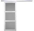 GD MENUISERIES - Porte Coulissante Kenya Blanc Vitrée H204 x L73 cm, Rail Alu, Coquilles blanc - vignette