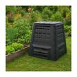 INTEC - Composteur de jardin 380L 80 x 80 x H82 cm Anthracite Déchets verts Couvercle et trappe d'extraction INTEC - vignette