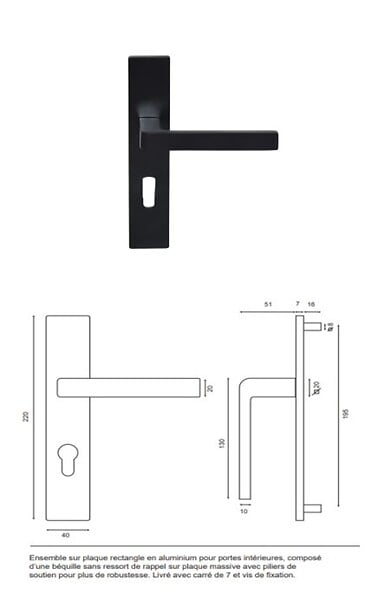 GD MENUISERIES - Bloc Porte Atelier BLANC vitre depoli H204 x L83 cm Côte Tableau P.Droit,Poignee - large