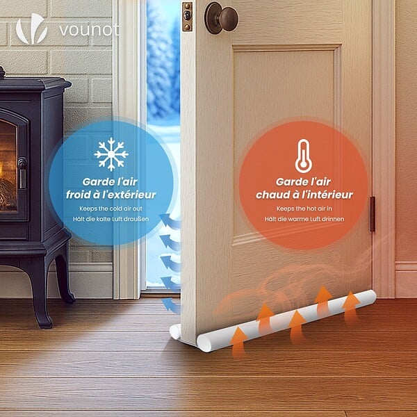 VOUNOT - Lot de 3 Boudins de Porte Isolants coupe froid Découpables 96cm Blanc - large