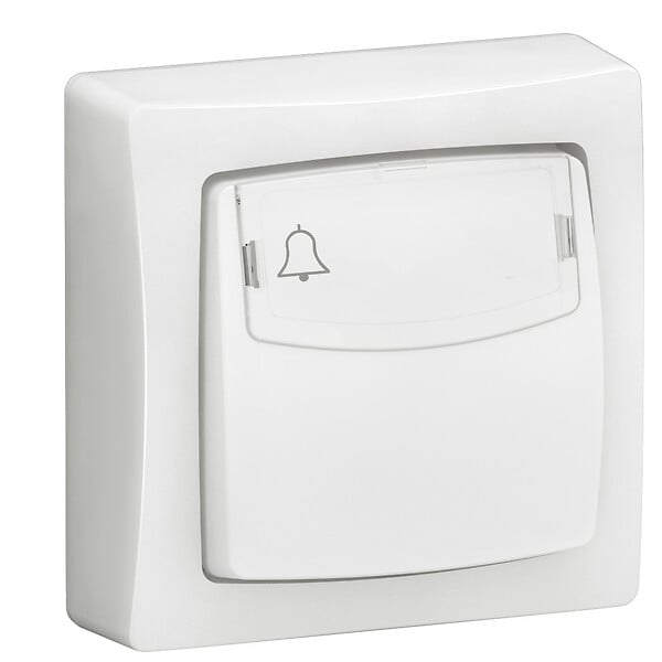 LEGRAND - Poussoir porte-étiquette Appareillage saillie Blanc 250V 6A - large