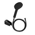 JACOB DELAFON - Pommeau de douche Metro 3 jets noir + flexible + support - vignette