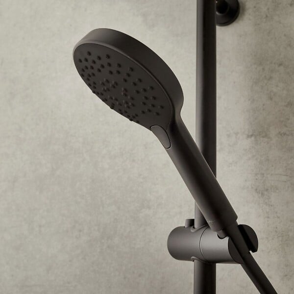 JACOB DELAFON - Pommeau de douche Metro 3 jets noir + flexible + support - large