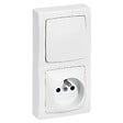 LEGRAND - Interrupteur + prise 2P+T - Blanc - Montage vertical saillie - vignette