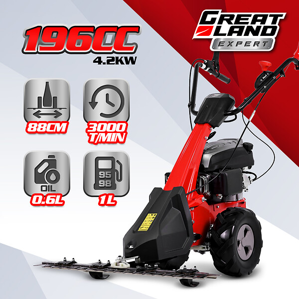 GREATLAND - Motofaucheuse thermique 196cc - Largeur de coupe 88cm - large