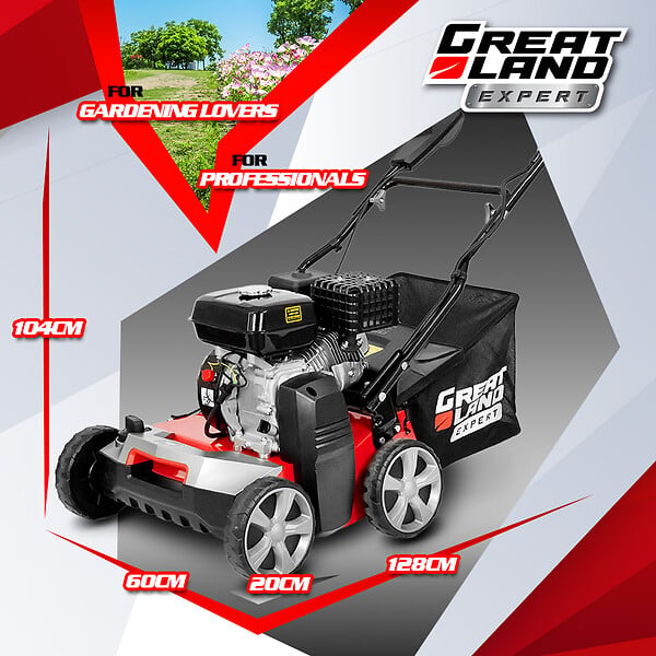 GREATLAND - Scarificateur émousseur thermique 212cc - Largeur de travail 40cm - large