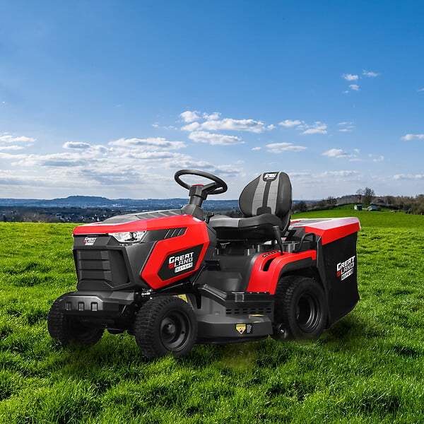 GREATLAND - Tracteur tondeuse 432cc - largeur de coupe 92cm - Fonction mulching - large