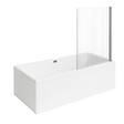 VILLEROY ET BOCH - Baignoire droite  Collaro 160 x 75cm Blanc mat  vidage et trop plein chrome + Pare bain droite AURYS Raywall - vignette