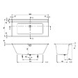 VILLEROY ET BOCH - Baignoire droite  Collaro 160 x 75cm Blanc mat  vidage et trop plein chrome + Pare bain droite AURYS Raywall - vignette