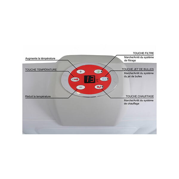 SUN SPA - Spa gonflable 6 places carré - Sunspa - Bandeau LED inclus - Dimensions : 185 x 185 cm - large