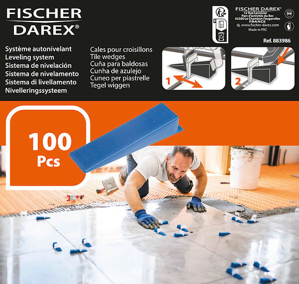 FISCHER DAREX - Cales autonivelantes croisillons niveleurs - joint 1.5mm - large