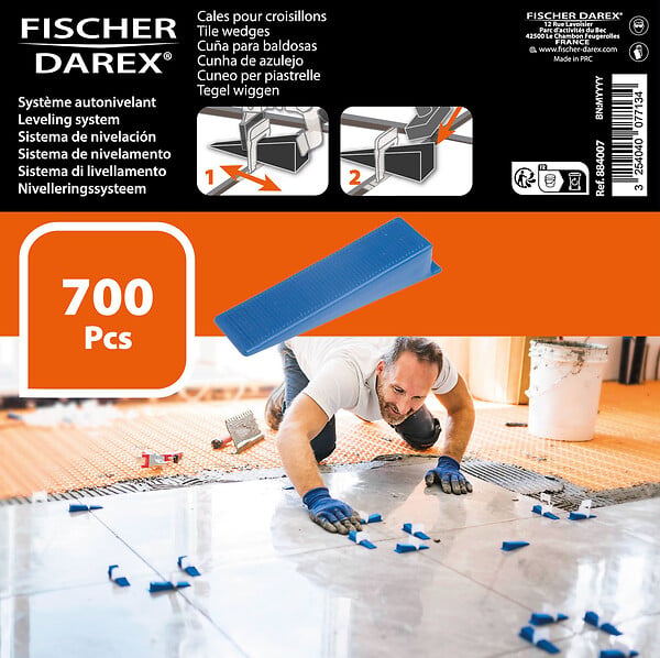 FISCHER DAREX - Cales autonivelantes pour carrelage 1000 pièces - 87 mm - large
