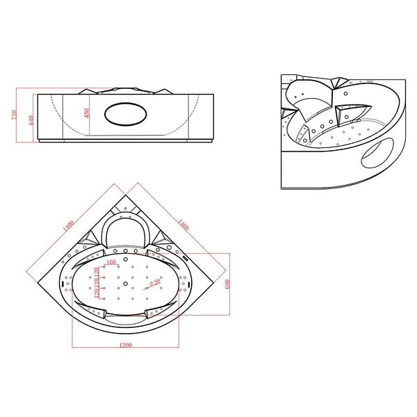 DISTRIBAIN - Baignoire balnéo Corleone 48 jets Whirlpool - large