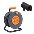 ZENITECH - Enrouleur H05VV-F 4 prises 3G1mm² 25m + coupe-circuit + support - Zenitech - vignette