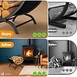 VOUNOT - Range Buche Support a bois 40.5x32x33cm en Metal noir - vignette