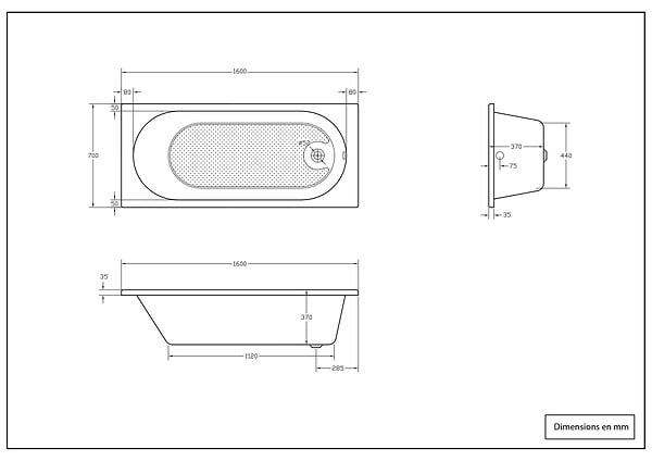 BALNEO - Baignoire easybath 160x70cm - large
