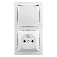 LEGRAND - Interrupteur + prise 2P+T - Blanc - Montage vertical saillie - vignette