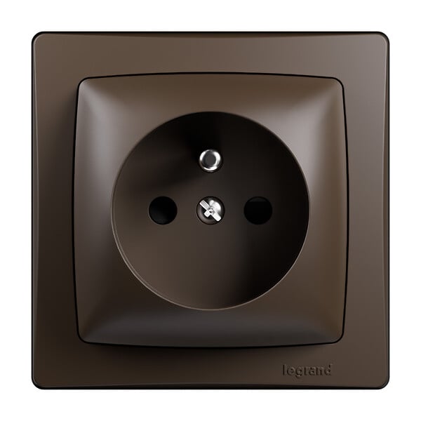 LEGRAND - Prise de courant avec terre Les Apparents Marron Saillie - large