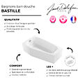 JACOB DELAFON - Pack baignoire bain douche 170 x 90 Bastille vidage à gauche blanc brillant + tablier en niche - vignette