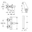 GROHE - Pack mitigeur thermostatique Grohtherm 800 avec colonnettes + Douchette 1 jet Vitalio Get Stick + Flexible 1750 mm - vignette