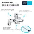 GROHE - Mitigeur mécanique Start Loop avec colonnettes + Douchette 1 jet Vitalio Get Stick + Flexible 1750 mm - vignette
