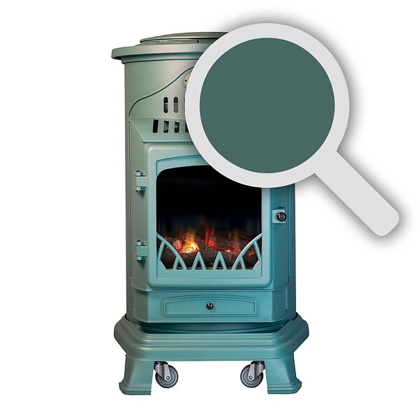 UNIVERSAL - Poêle à gaz Fonte véritable 3.4KW VERT Chauffage à gaz Effet feu de bois Provence UNIVERSAL - large