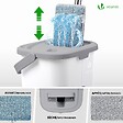 VOUNOT - Balai microfibre et Seau Essoreur avec 6 serpillères Réutilisables Balai Plat Double compartiment blanc - vignette