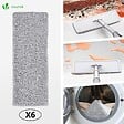 VOUNOT - Balai microfibre et Seau Essoreur avec 6 serpillères Réutilisables Balai Plat Double compartiment blanc - vignette