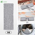 VOUNOT - Balai microfibre et Seau Essoreur avec 6 serpillères Réutilisables Balai Plat Double compartiment gris - vignette