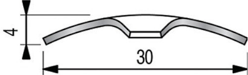 DINAC - Seuil plat à visser en laiton poli 30 x 930 mm - large