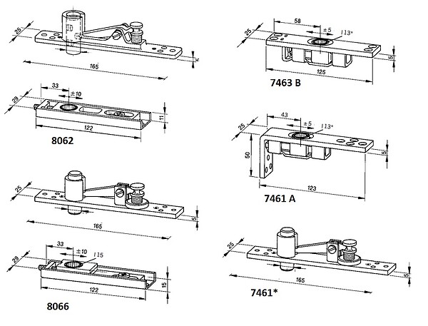 DORMA - Pivot du haut 7463 partie supérieure - DORMA - 46020050 - large