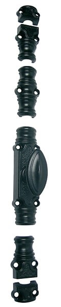 J.MASSARD - Crémone rustique RY59 série forte pour tringle 16x8mm époxy noir/bouton standard - JARDINIER MASSARD - J041272 - large