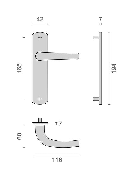 HERACLES - Ensemble sur plaques SALOME HOME entraxe 165mm bec de cane F9 inox - HERACLES - B-SALOME-32 - large