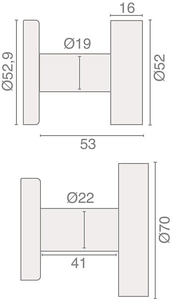 HERACLES - Bouton de porte inox brossé rond plat diamètre 70mm - HERACLES - B-INOX-BP04 - large