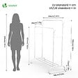 VOUNOT - Portant a Vetements Double avec etagere Chaussures 4 Crochets Lateraux 110x58x150cm metal Blanc - vignette