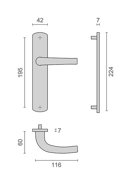 HERACLES - Ensemble sur plaque SALOME HOME entraxe 195mm bec de cane inox - HERACLES - B-SALOME-02 - large