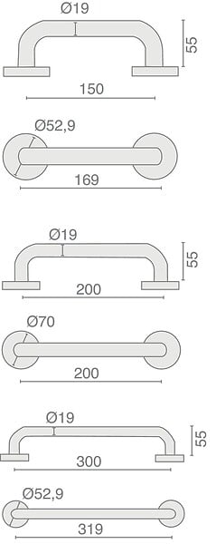 HERACLES - Barre tubulaire inox série BR13 19x300mm - HERACLES - B-INOX-BR13 - large