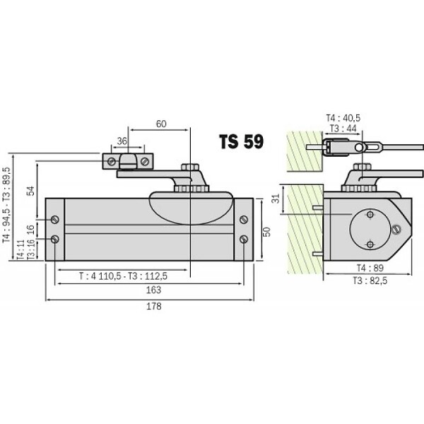 DORMA - Fermeporte modèle TS 59 - large