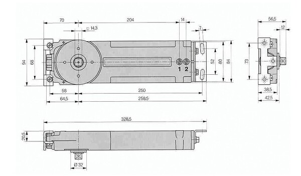 DORMA - Ferme-porte RTS 85 force 3 avec arrêt à  90Â° - DORMA - 85312101 - large